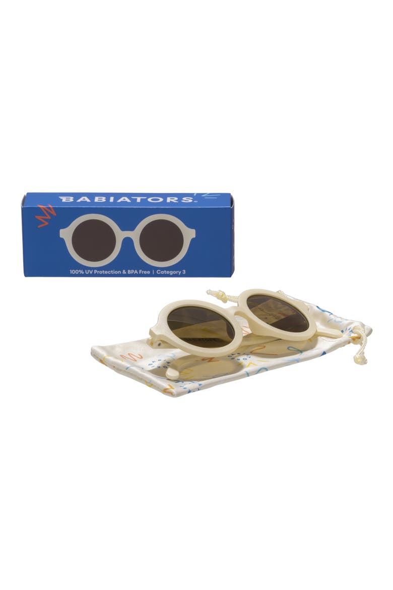 Kids' Euro Round Sunglasses, Alternate, color, SWEET CREAM