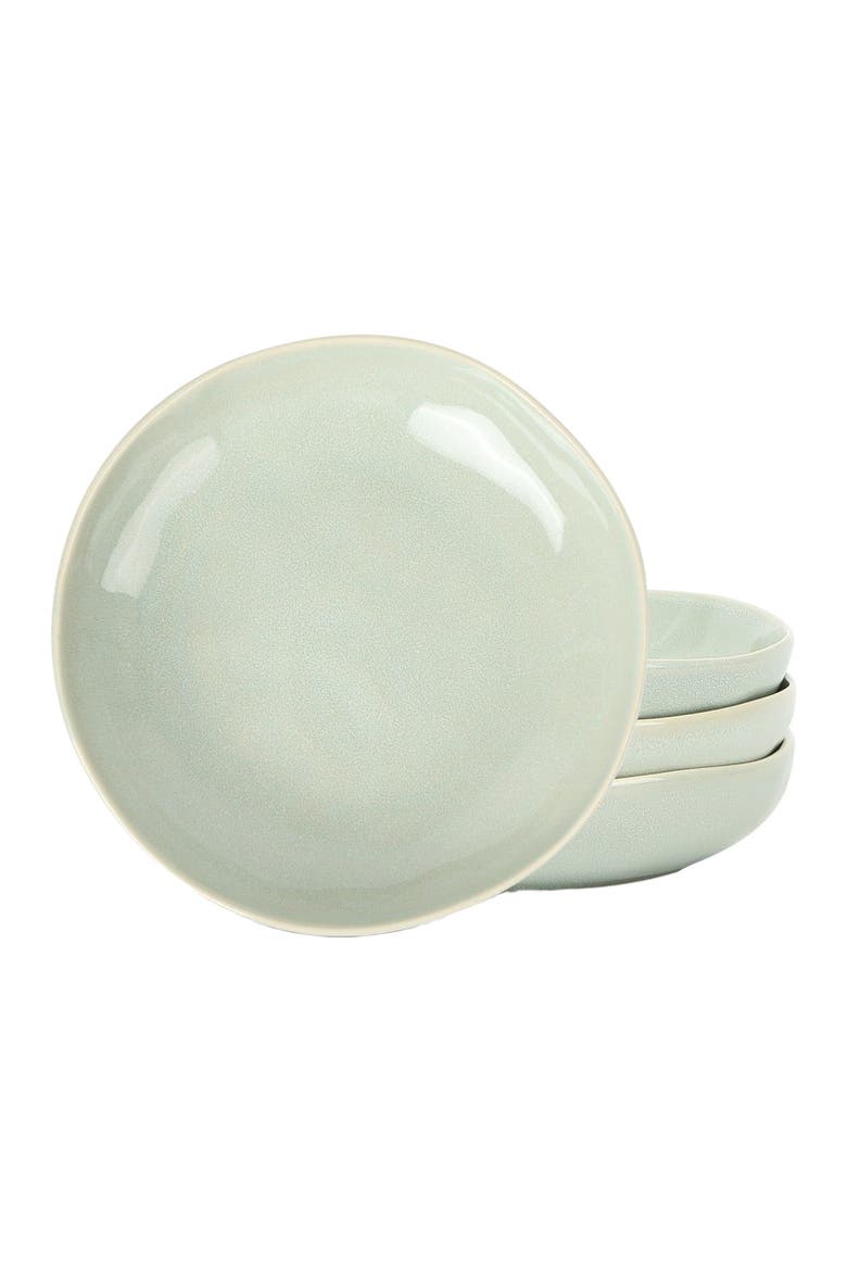 Mirella Stoneware 4-Piece Pasta Bowl Set, Main, color, Light Green