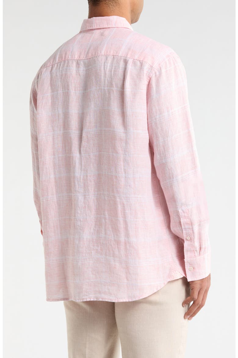 Paradiso Plaid Button-Up Shirt, Alternate, color, PASSION PEACH