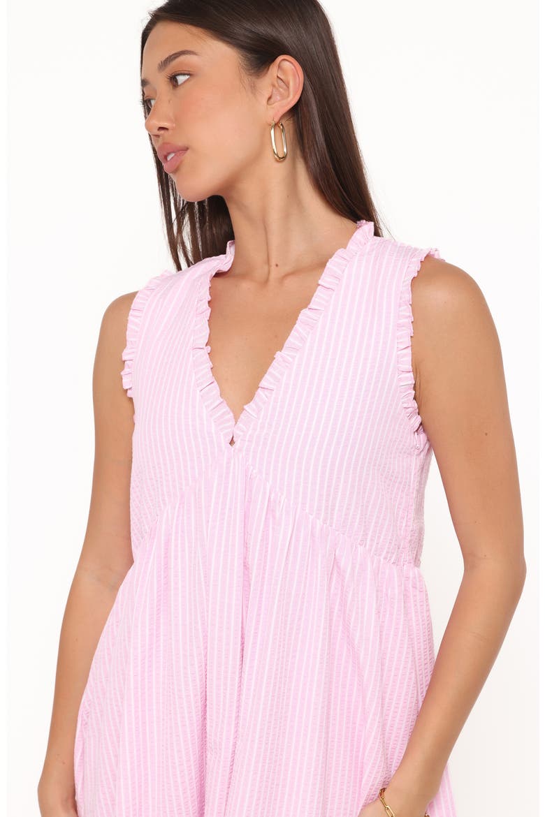 Kalan Ruffle Trim Maxi Dress, Alternate, color, PINK STRIPE