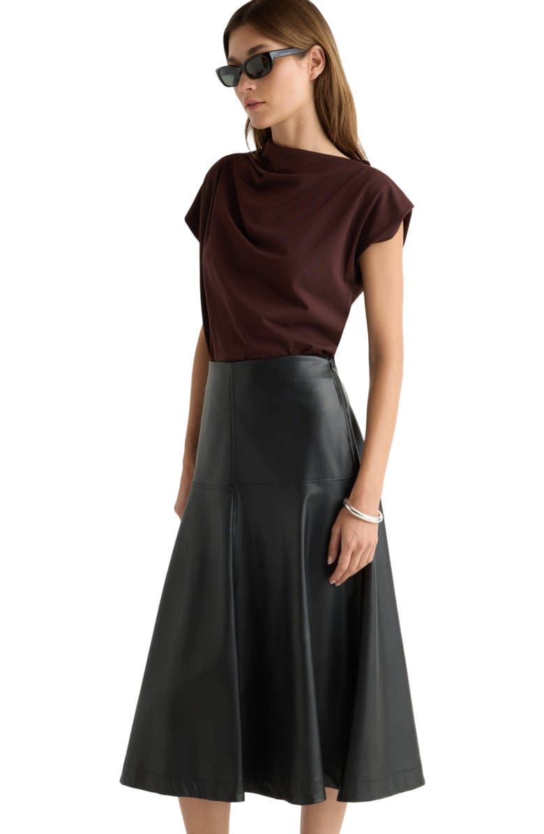Modern Citizen Harley A-Line Vegan Leather Skirt, Alternate, color, 