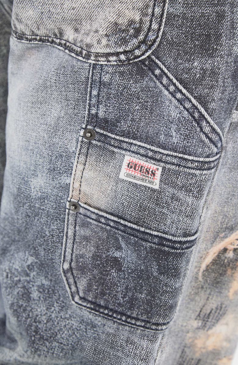 GUESS ORIGINALS Mending Ripped Wide Leg Jeans, Alternate, color, 