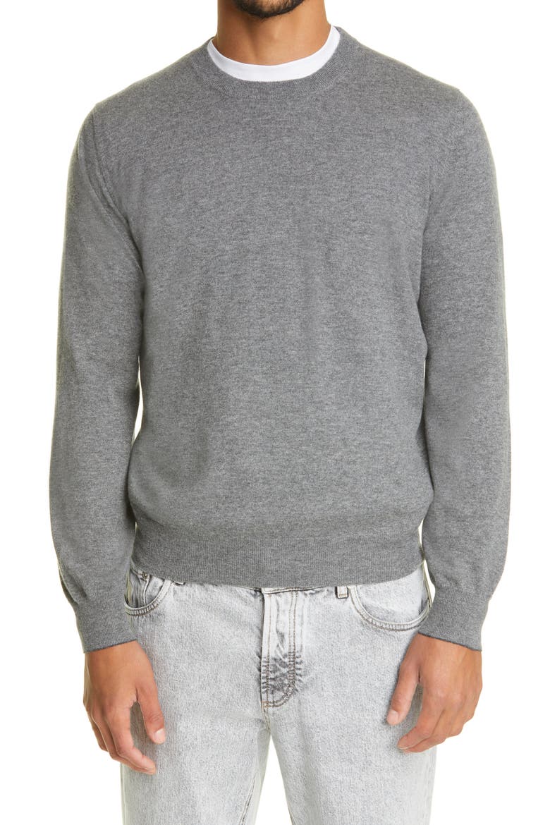 Men's Cashmere Sweater, Main, color, GREY