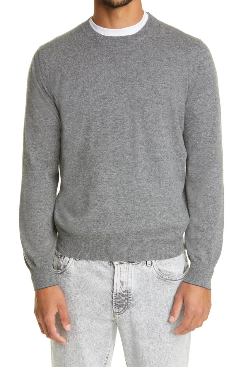 Brunello Cucinelli Men's Cashmere Sweater, Main, color, Grey