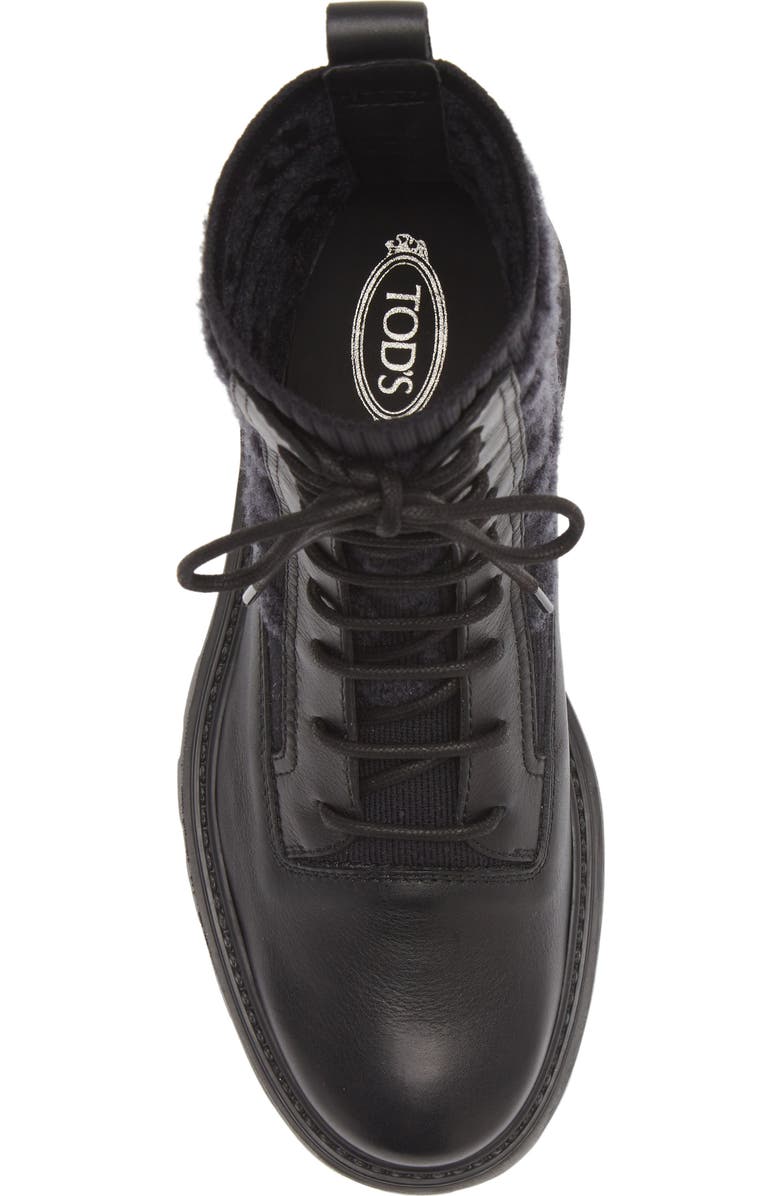 Tod's Kate Mixed Media Combat Boot, Alternate, color,