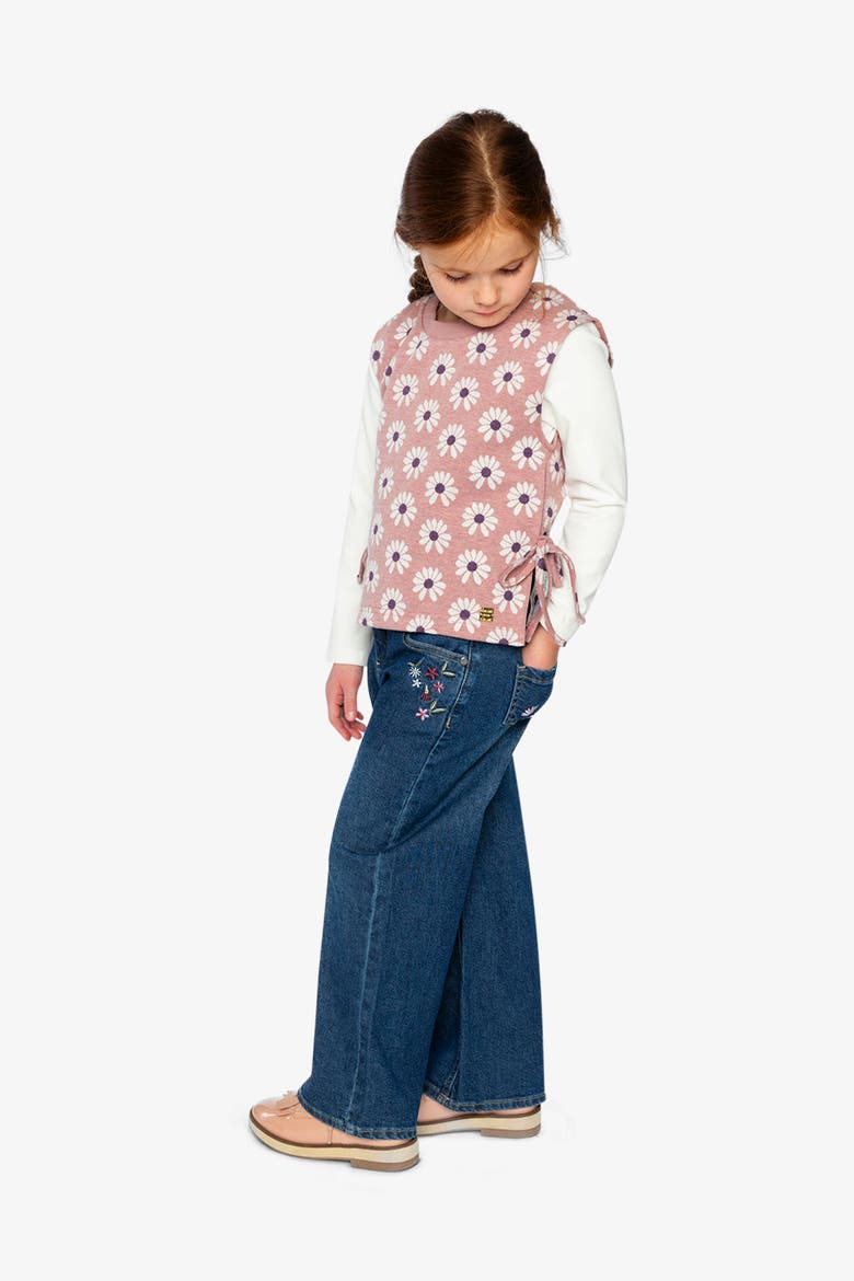 Floral Jacquard Button Front Vest, Alternate, color, Pink Printed Flowers
