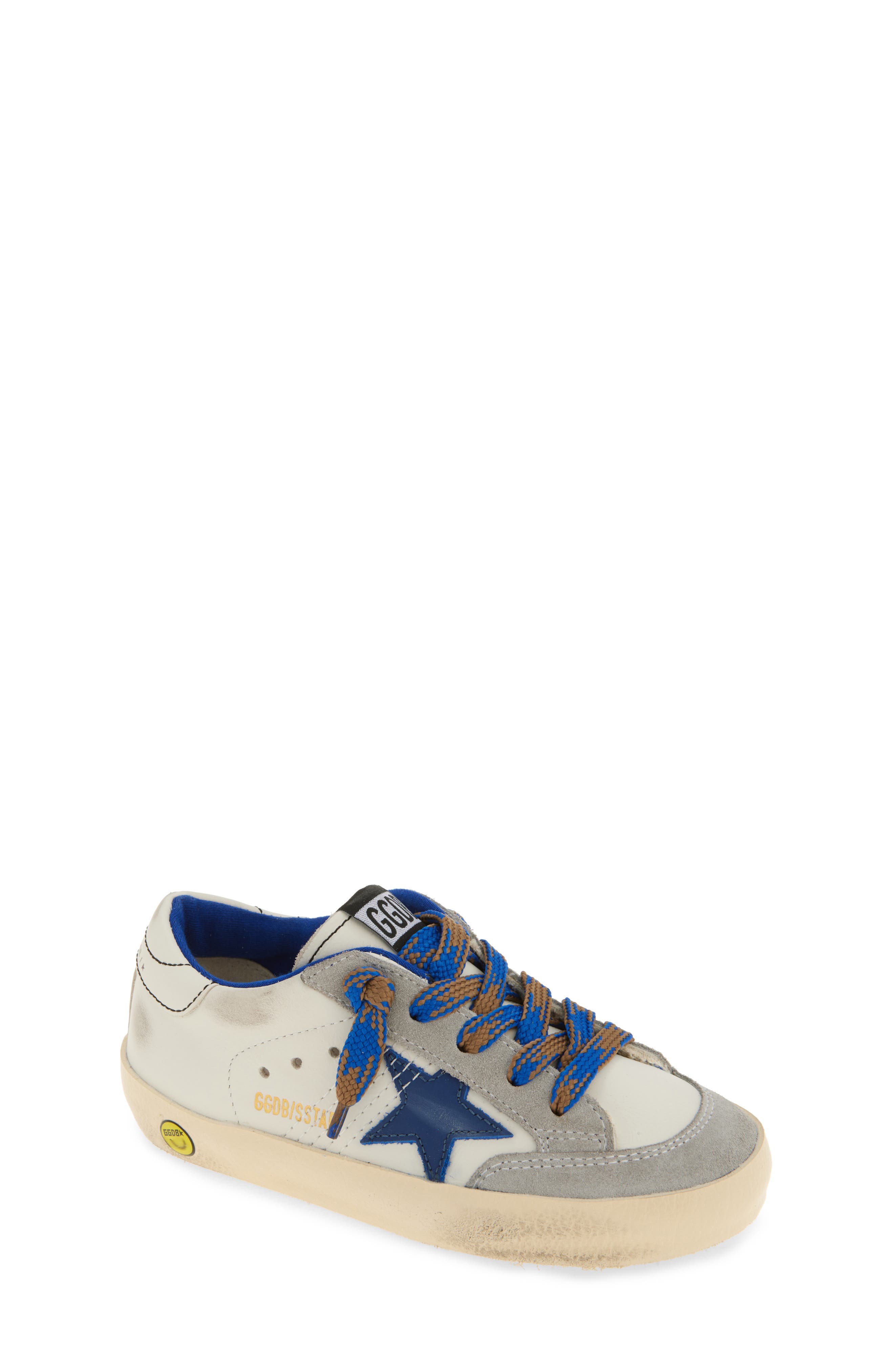 Golden Goose Kids' Super-Star Penstar Classic Sneaker, Main, color, White/ Blue/ Ice