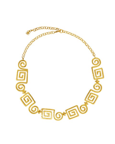 Megara Geometric Spiral Necklace
