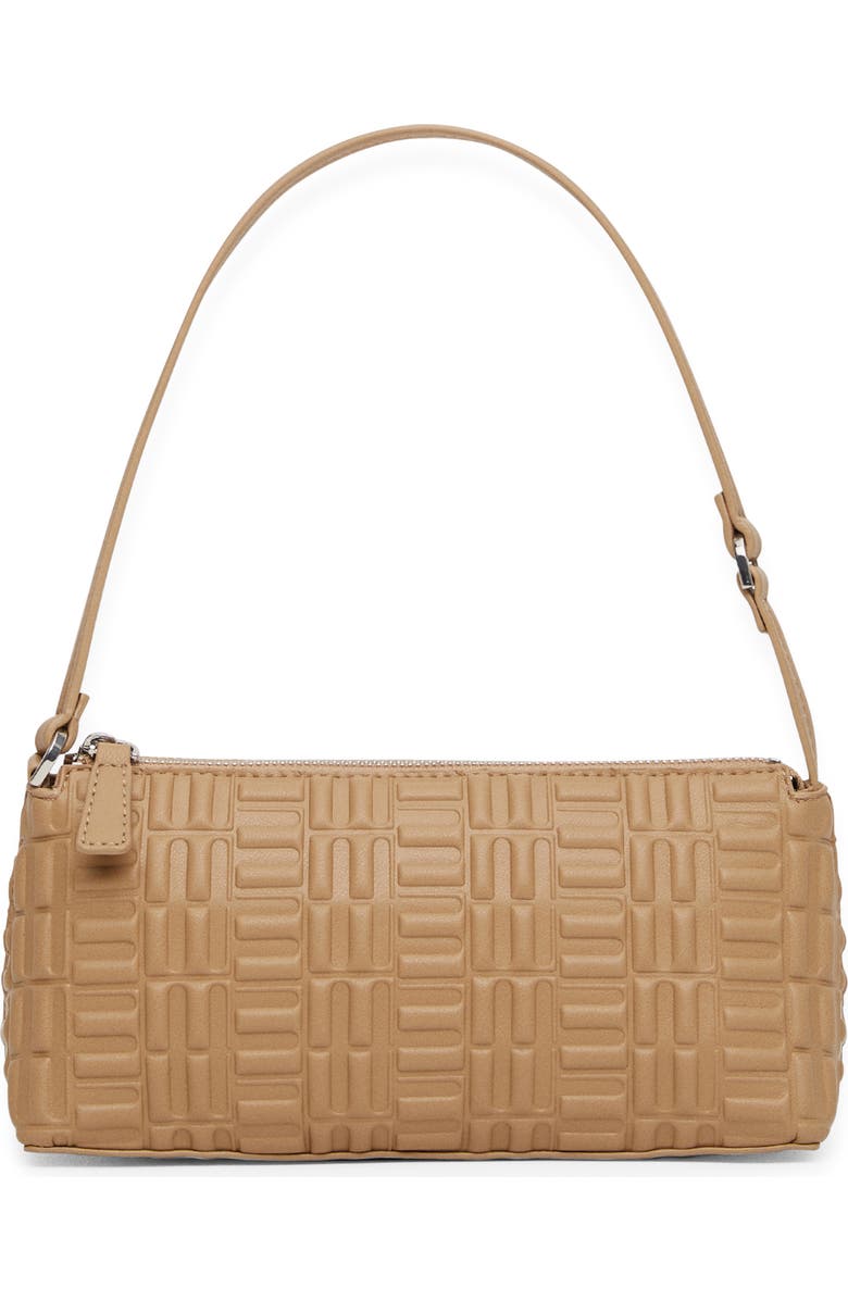 MANGO Textured Baguette Faux Leather Bag, Main, color,