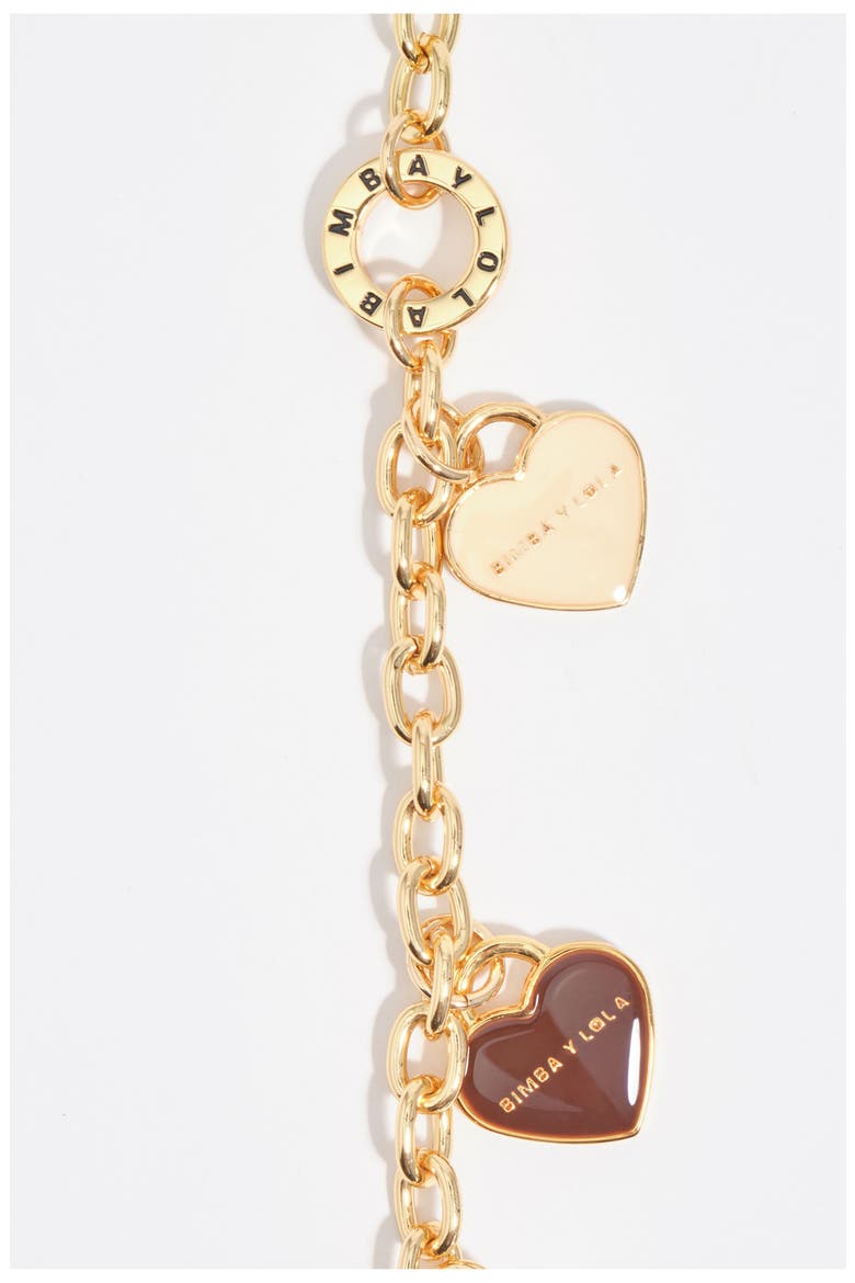 Heart Logos Chain Necklace, Alternate, color, LIME