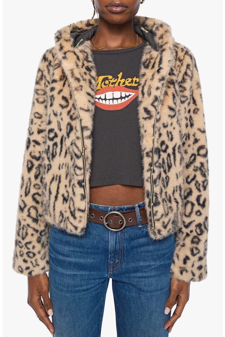 The Hooded Polar Opposite Faux Fur Jacket, Main, color, SPOTTED COUNTER CULTURE