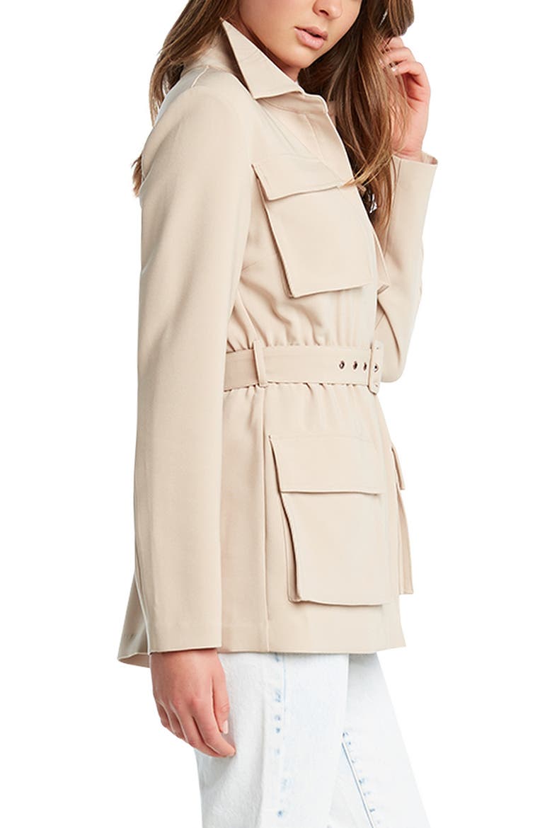 Tailored Safari Jacket, Alternate, color, PEBBLE