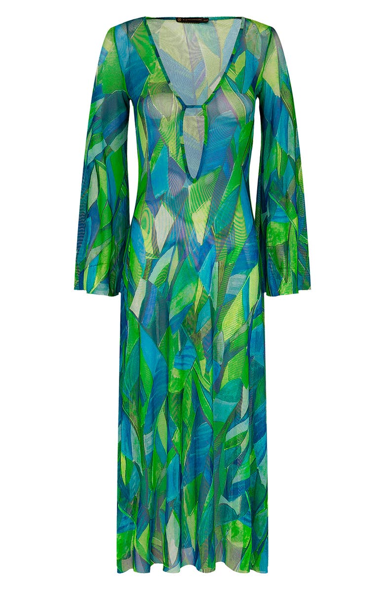 ViX Paula Hermanny Tropics Lidi Long Sleeve Cover-Up Dress, Alternate, color, 