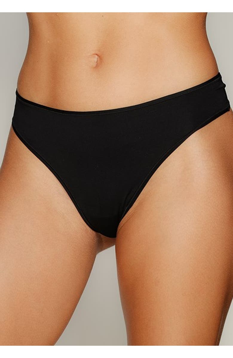 LASCANA 2 Pk Basic Thongs, Alternate, color, Black