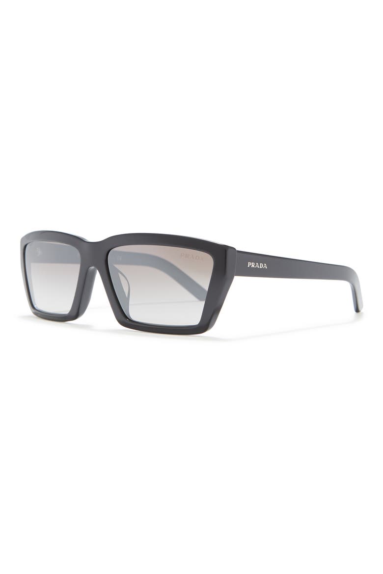 59mm Rectangle Sunglasses, Alternate, color, BLACK
