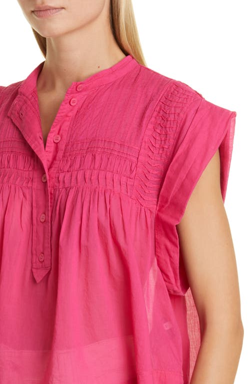 Isabel Marant Étoile Leaza-ga Pintuck Cotton Blouse In Pink