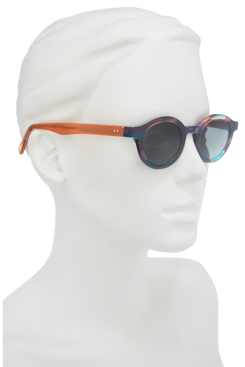 TV Party 41mm Polarized Round Sunglasses, Alternate, color, PURPLE / ORANGE / GREY