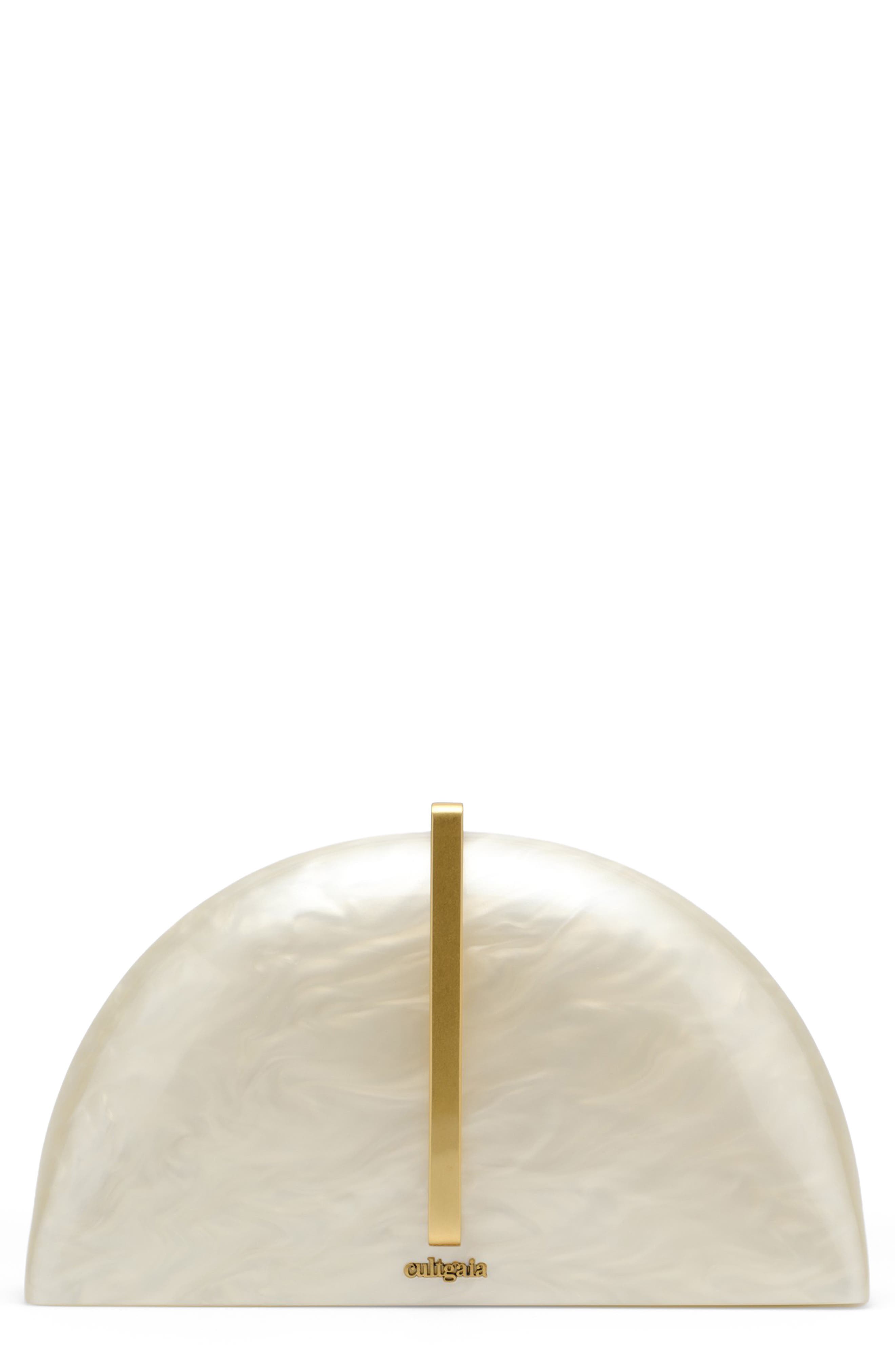 Cult Gaia Laguna Frame Clutch, Main, color, Ivory