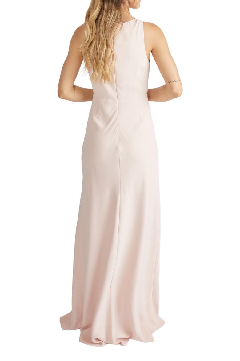 Cowl Front Crepe Bridesmaid Dress, Alternate, color, Blush