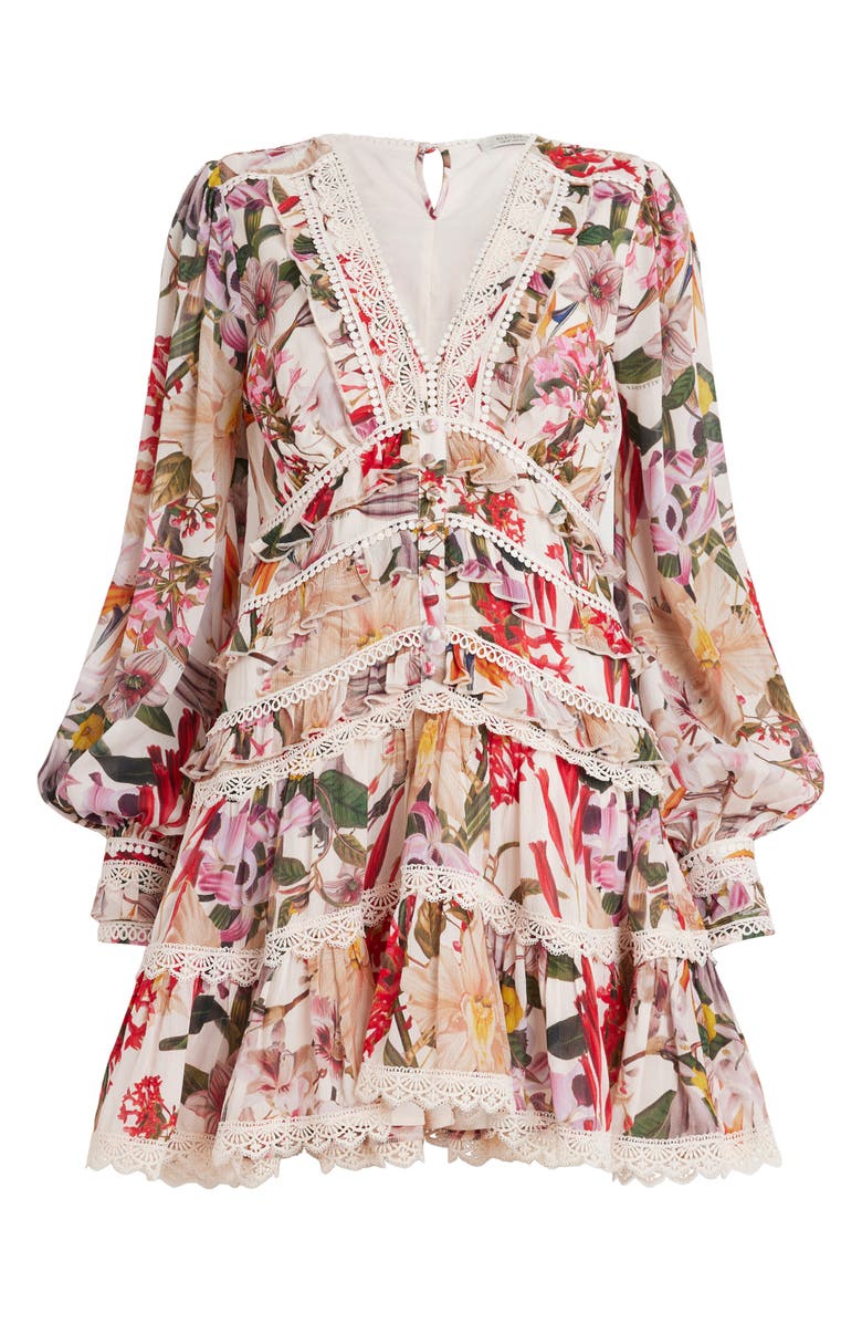 AllSaints Zora Leondra Floral Print Long Sleeve Dress, Alternate, color, 