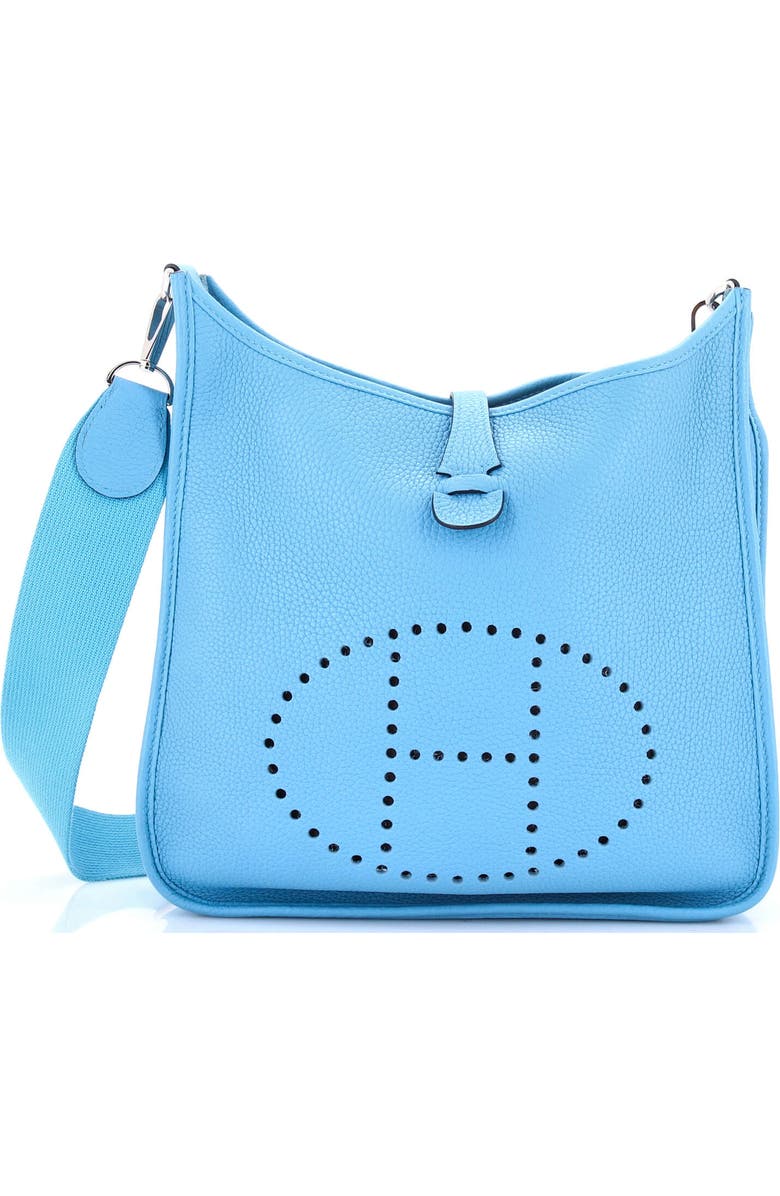 Pre-Owned Hermes Evelyne Bag Gen III Clemence PM, Main, color, Bleu Du Nord
