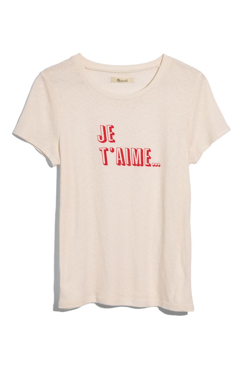 Je T'aime Graphic Lo-Fi Shrunken Tee, Alternate, color, PEARL IVORY JE TAIME