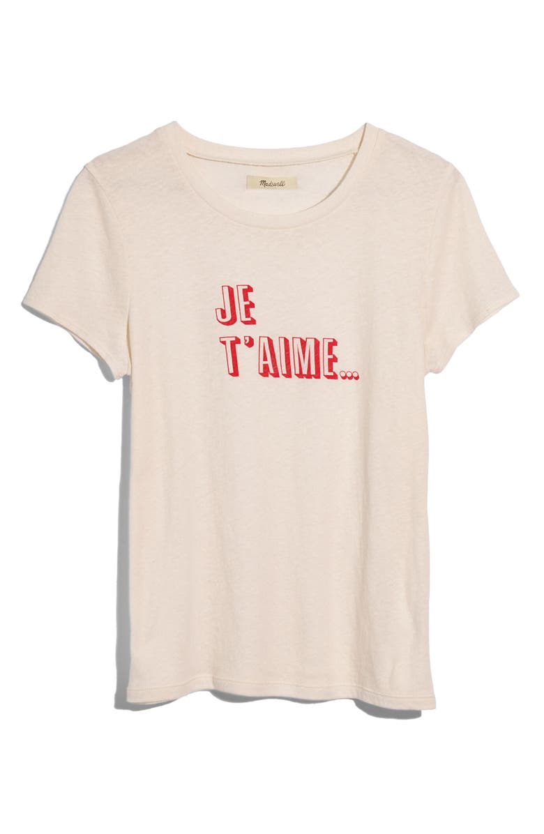 Madewell Je T'aime Graphic Lo-Fi Shrunken Tee, Alternate, color, 