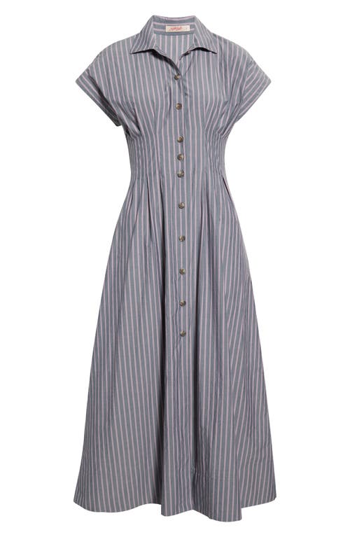 Marine Layer Arden Pima Cotton Midi Shirtdress In Green