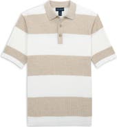 Scott Barber Stripe Rib Polo Sweater