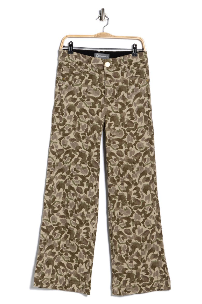 Print Wide Leg Pants, Main, color, FOREST MOSS/ LIGHT KHAKI