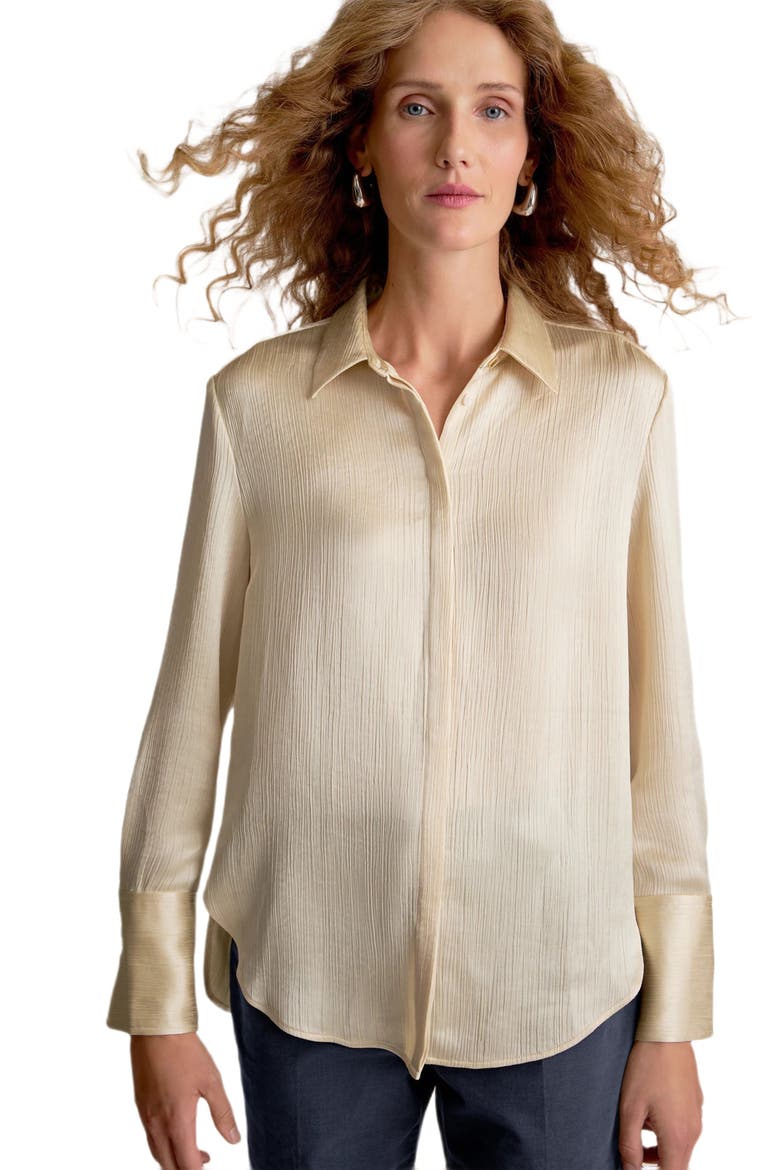 Tatum Plisse Shirt, Main, color, Ivory