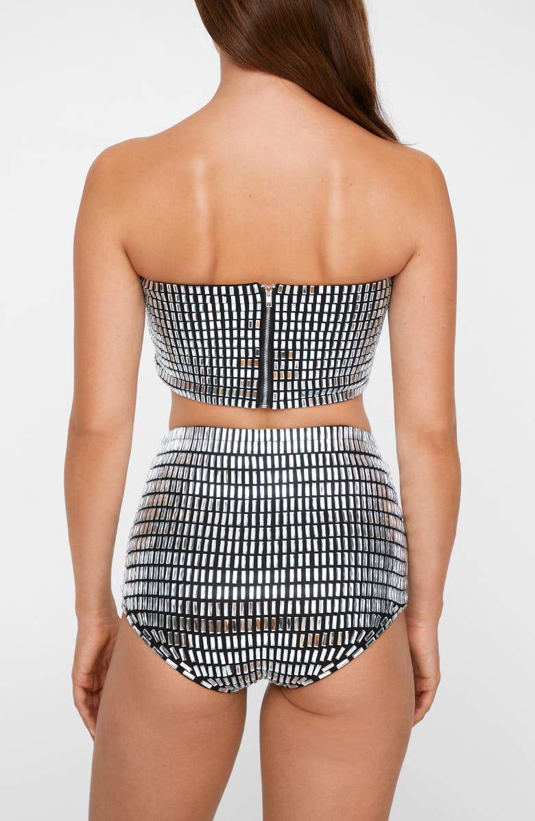 NASTY GAL Rhinestone Embellished Bandeau Top, Alternate, color, Silver