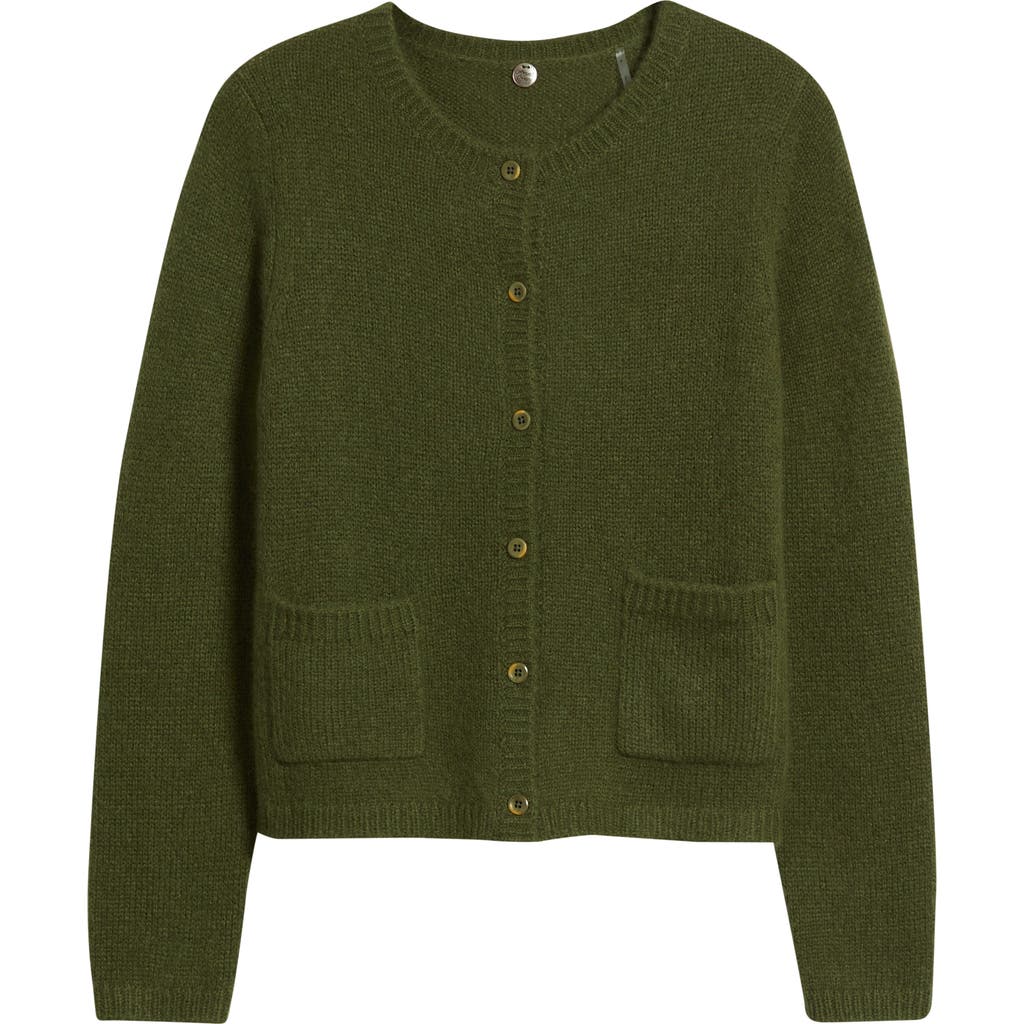 Margaret O'leary Coco Cashmere & Silk Pocket Cardigan In Green
