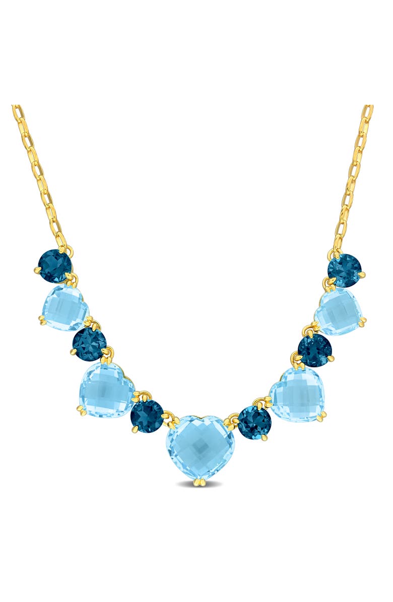 Julianna B. Blue Topaz Heart Necklace Plated Silver, Main, color, 