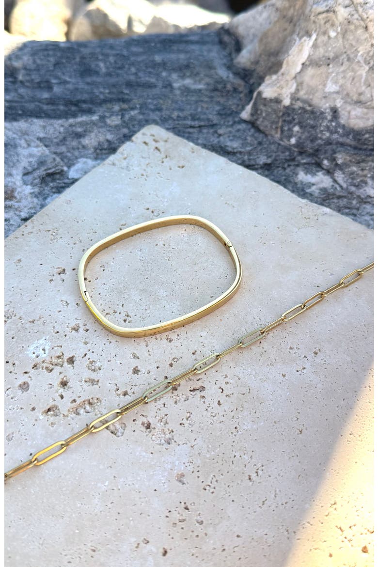 Set of 2 Chain & Cuff Bracelets, Alternate, color, GOLD