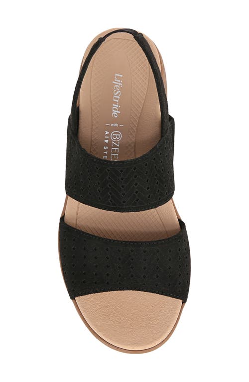 Bzees Women's Festive Washable Slingback Wedge Sandals In Black