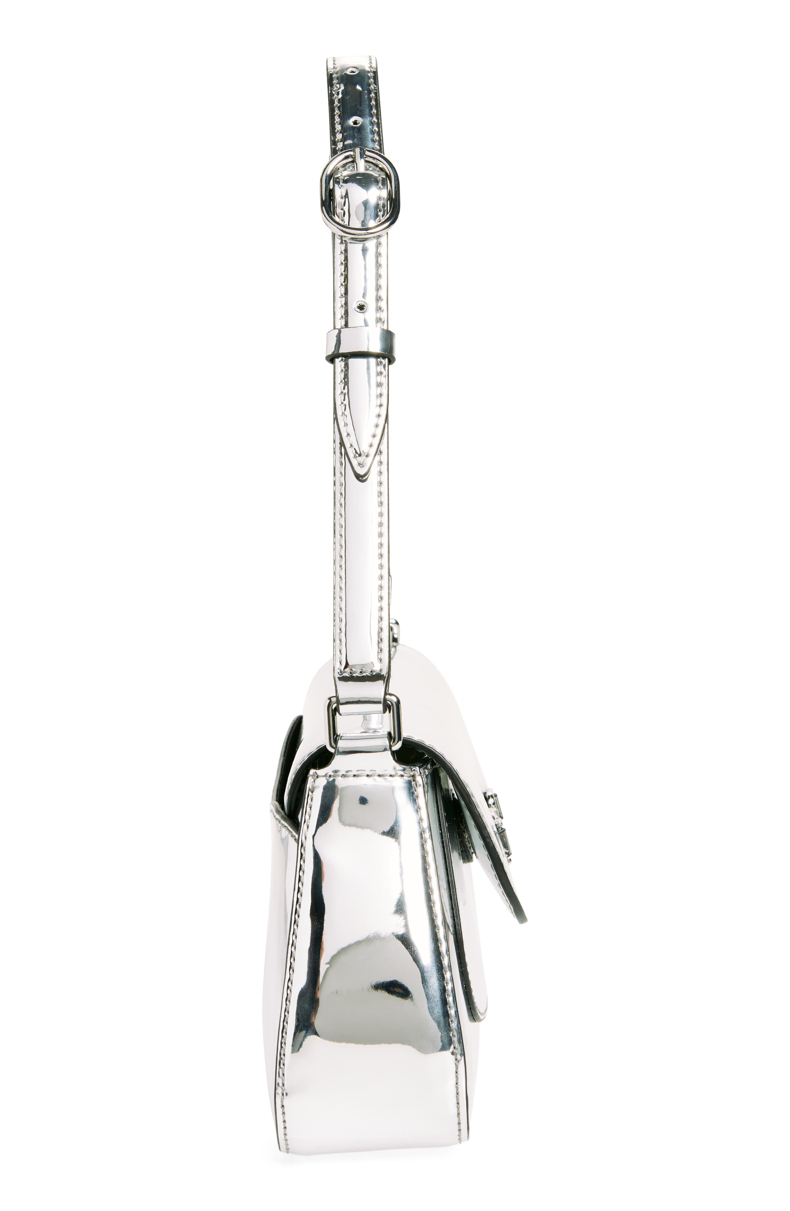 Sam Edelman Medium Loraine Metallic Leather Shoulder Bag, Alternate, color, 