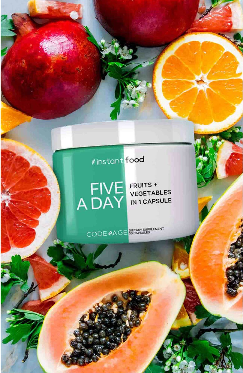 Codeage Instantfood Five a Day Fruits & Vegetables Vitamins Supplement, Alternate, color, White