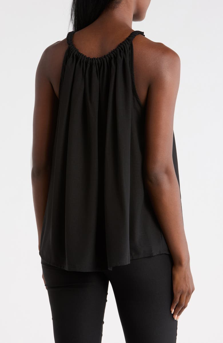 PATRIZIA LUCA Ruched Neck Tank, Alternate, color, Black