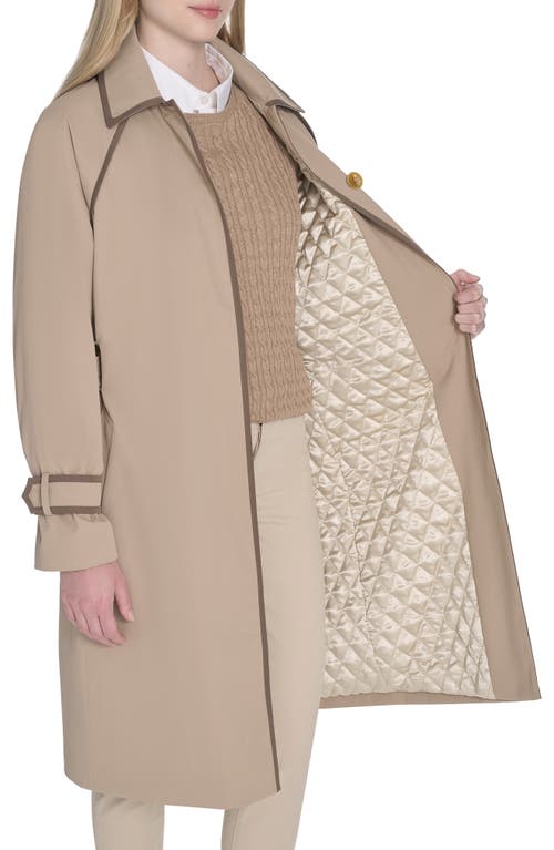 Cole Haan Water Resistant Twill Coat In Neutral