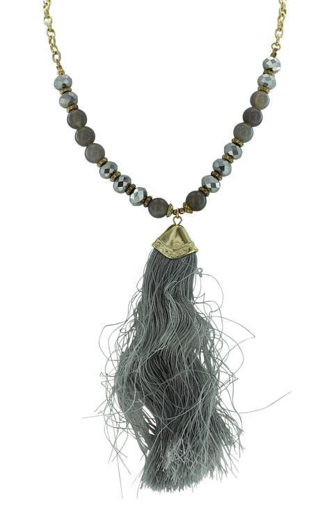 Beaded Tassel Pendant Necklace
