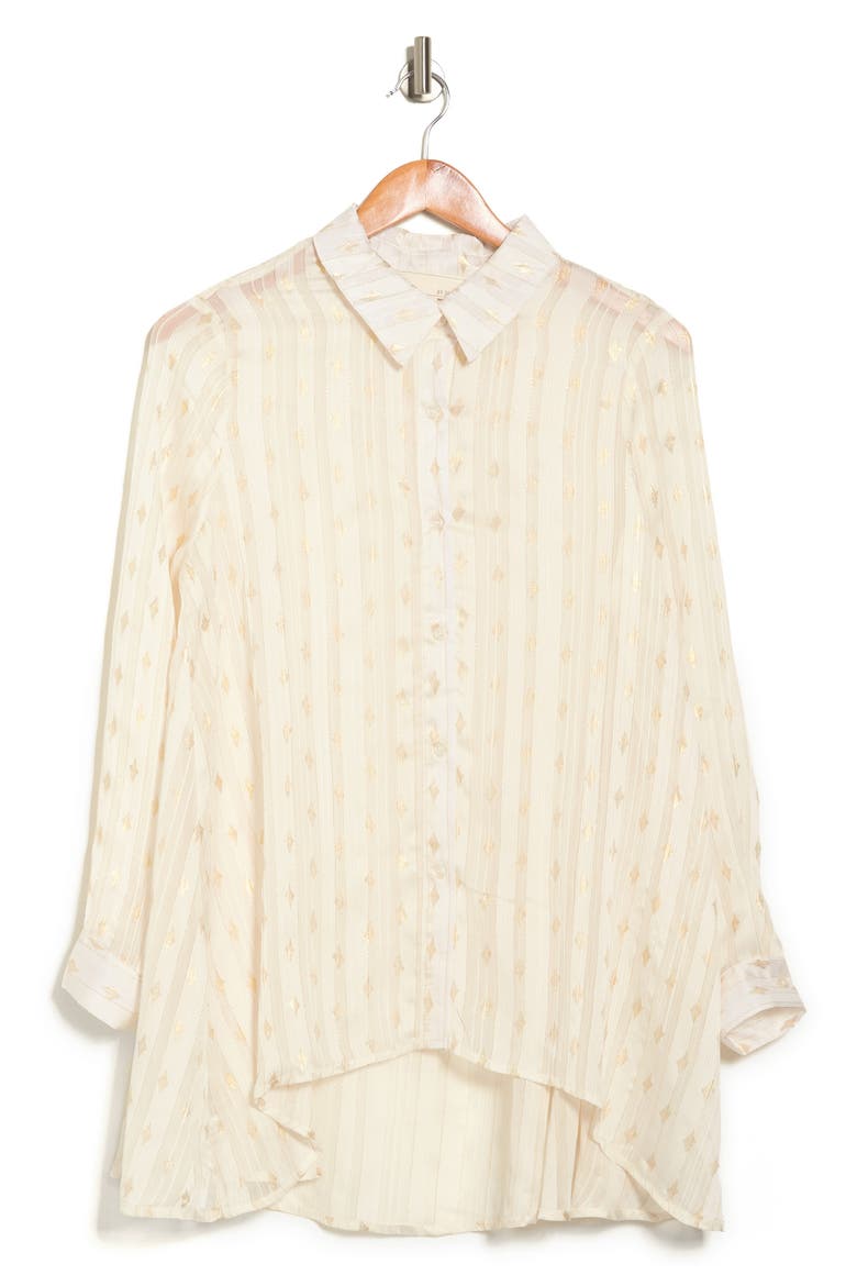 Eve Chiffon Collared Button Front Blouse, Alternate, color, GARDENIA