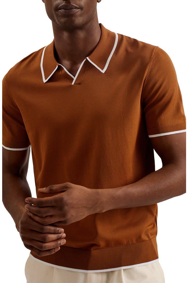 Stortfo Stretch Polo, Main, color, BROWN