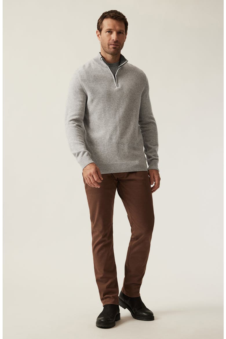 Cashmere, Silk & Wool Quarter Zip Sweater, Alternate, color, GREY MELANGE