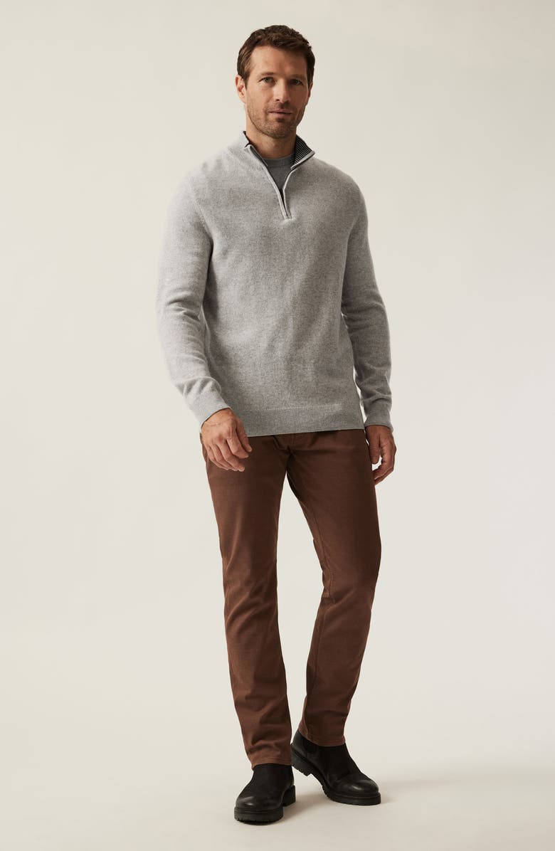 34 Heritage Cashmere, Silk & Wool Quarter Zip Sweater, Alternate, color, Grey Melange