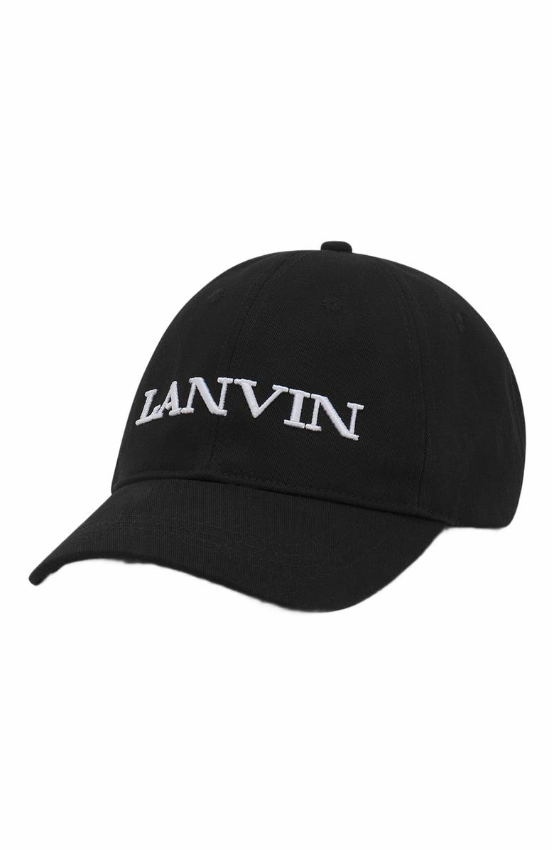 Lanvin Cotton Cap, Alternate, color, Black
