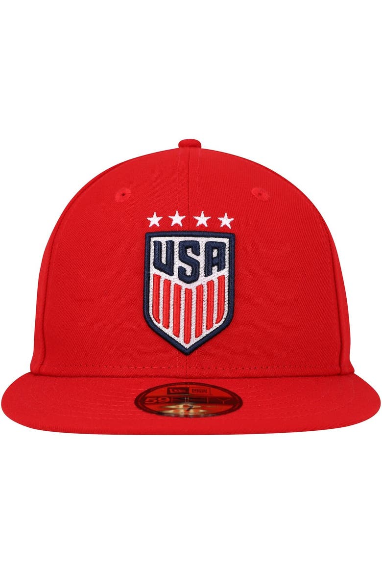 Men's New Era Red USWNT Team Basic 59FIFTY Fitted Hat, Alternate, color, Red