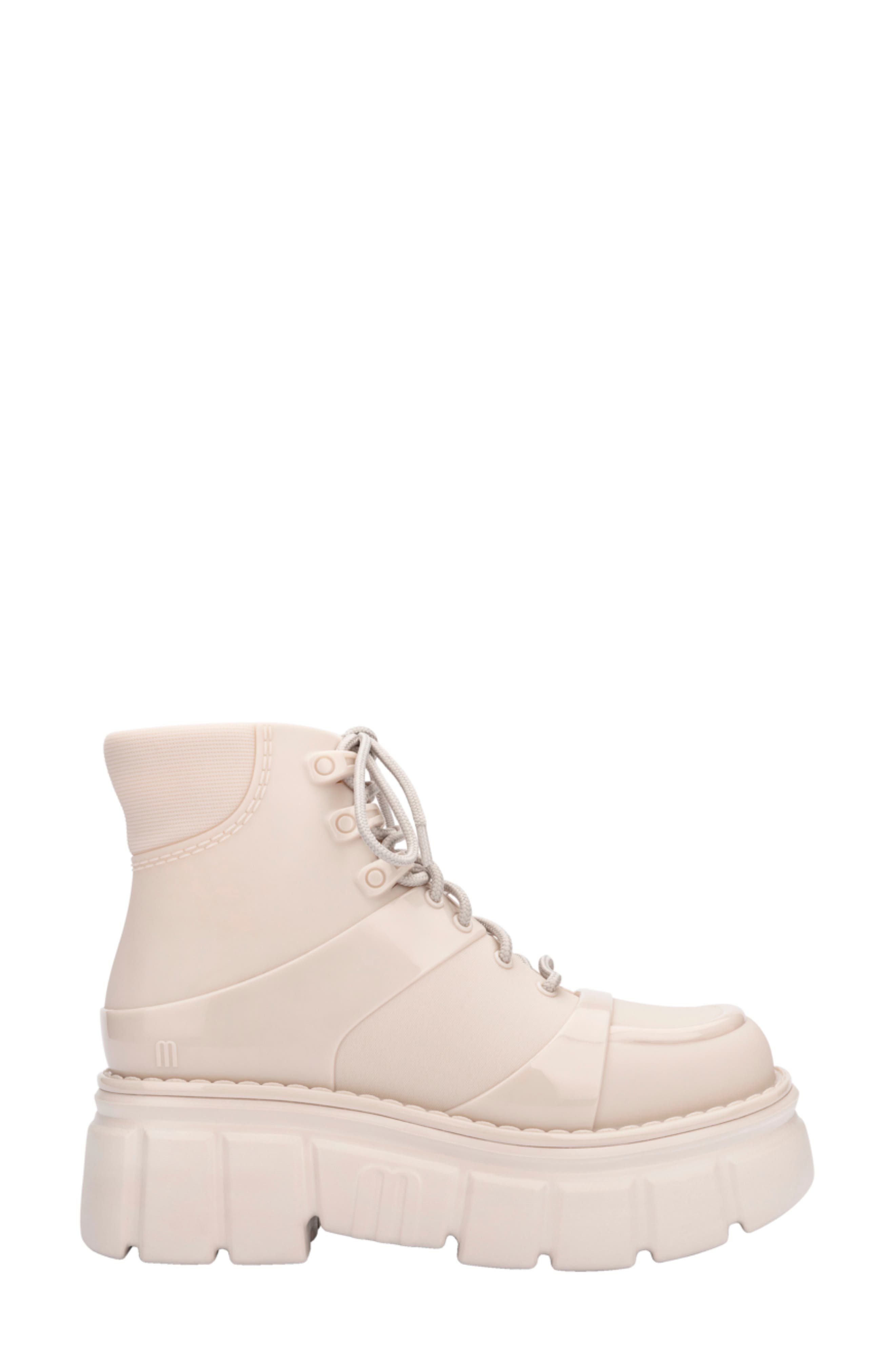 Melissa Rebel Lug Sole Boot, Alternate, color, Beige