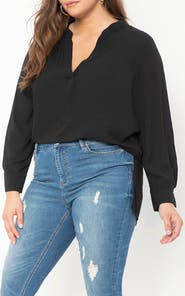 ELOQUII Mandarin Collar Tunic