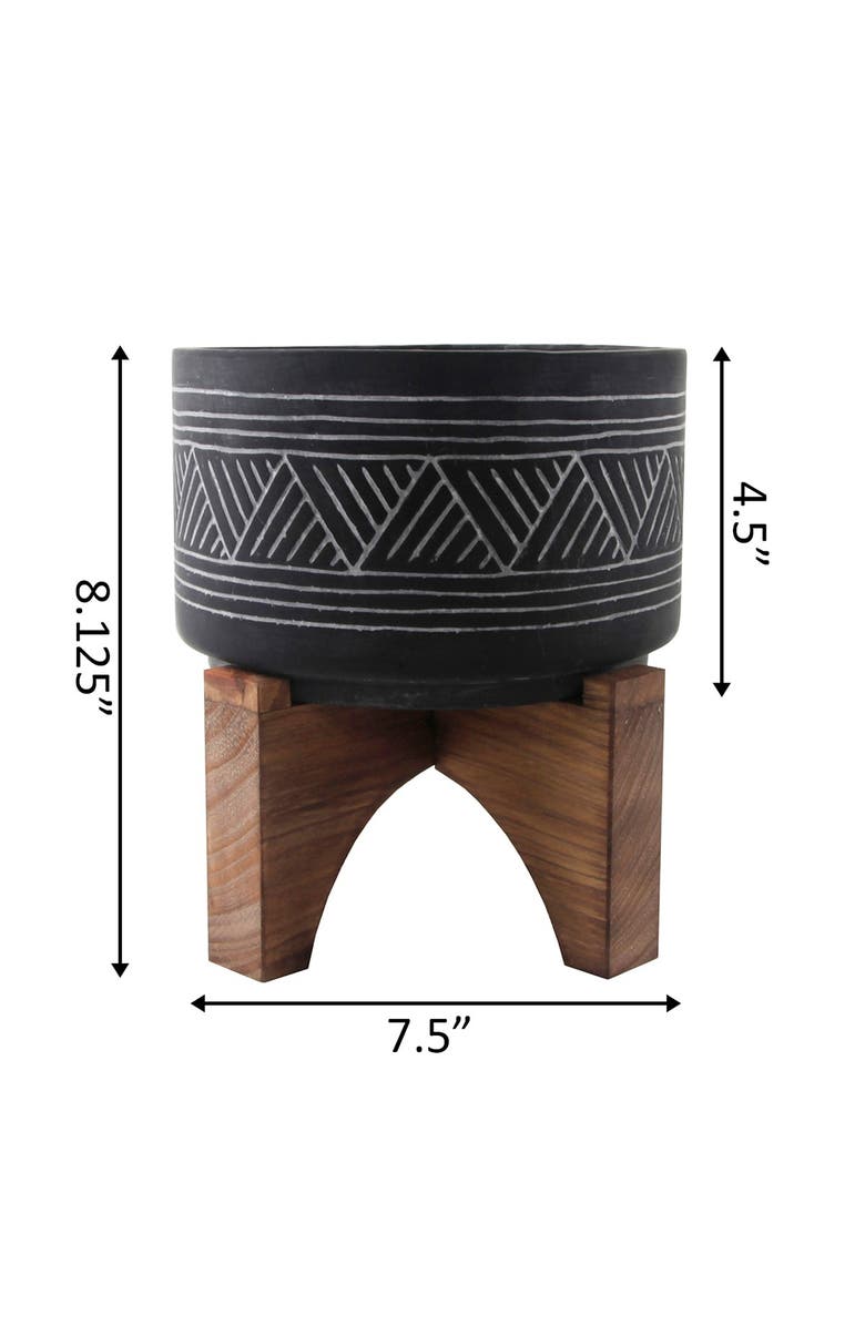 FLORA BUNDA Black Mountain Ceramic Pot, Alternate, color, 
